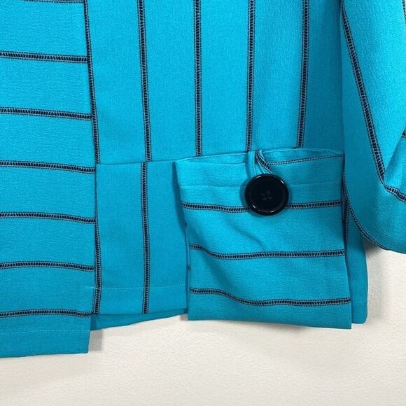 Ali Miles Art to wear Boho Blouse Women's PXS Blue/Black - Picture 3 of 10